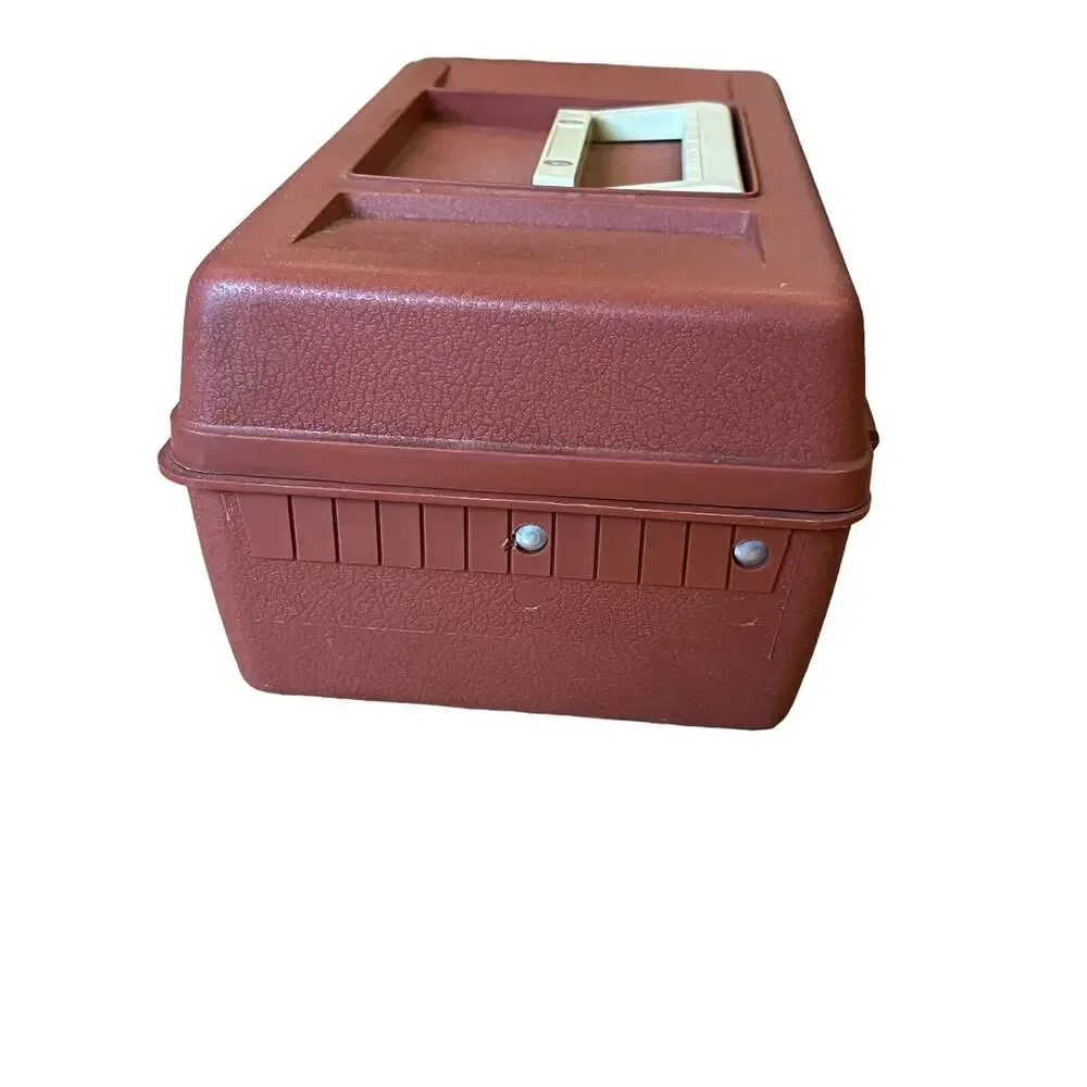 Woodstream Old Pal Tackle Box Vintage PF1040 w/ Folding Tray VTG Copper & Beige